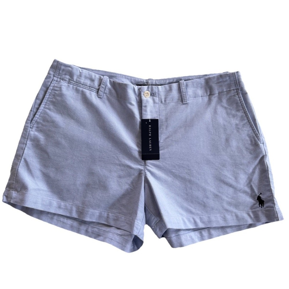 RALPH LAUREN SPORT BLUE PONY LOGO CHINO SHORTS WOMEN'S SZ 10 NWT